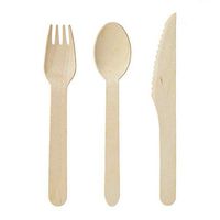 LKXHarleya Disposable Wooden Cutlery Set, (50 Forks, 50 Spoons, 50 Knives, 6" Length) 100% Eco-Friendly Biodegradable Compostable Wooden Utensils, Great for Wedding, BBQ, Party Supplies(Pack of 150)