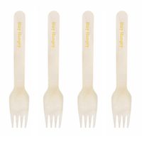Dress My Cupcake Natural Wood Candy 100-Pack Buffet Forks DIY Kit, Stay Hungry, Yellow
