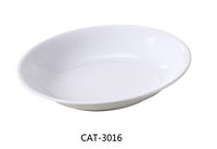Yanco CAT3016 Catering Round Bowl, 120 oz Capacity, 2.5" Height, 16" Diameter, Melamine, White Color, Pack of 12