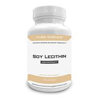 Pure Science Soy Lecithin 1200mg – Improves Brain Function, Promotes Weight Loss, Cardiovascular Health & Liver Health - 100 Softgels