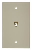 Leviton 40949-A Standard Telephone Wall Jack, 6P4C, Screw Terminals, Almond