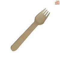 Vanki Wooden Forks - Disposable Wood Cutlery Silverware (50)