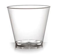 Fineline Hard Plastic Tumblers, 9 oz Clear Cups, Old Fashioned, Elegant Party Glasses, 80-piece Package