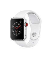 Apple Watch Series 3 42mm Smartwatch (GPS + Cellular, Silver Aluminum Case, White Sport Band) (Renewed)