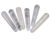AMOYSTONE Clear Quartz Massage Wands Tumbled Wands White 6pcs 4" for Acupuncture Therapy Treatment