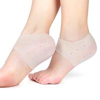 ChunlongFour Silicone Heel Protectors, Heel Pads, Heel Cushion Inserts & Heel Cups Great for Plantar Fasciitis, Fascia Support, Sore Feet,Heal Dry Cracked Heels, Heel Pain, for Men & Women.(White)