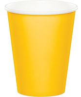 Creative Converting Paper Hot/Cold Cups, 9-Ounce., School Bus Yellow Color, Package Of 24