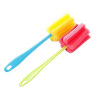 Lurryly Brush Cleaner,5 PC Kitchen Cleaning Tool Sponge Brush for Wineglass Bottle Coffee Tea Glass Cup (Multicolor)