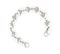 Medical ID Stainless Heart Link Replacement Bracelet (6" Strand-7.5" Total)