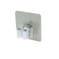 BTMING Household Free Punching Mop Clip Strong Adhesive Frame Bathroom Mop Hook (Color : White)