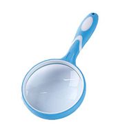 10X High-Definition Color Magnifying Mirror, Rubber Handle Glass Large Mirror Reading Gift Box Packaging, with Hole Supermarket Hanging Magnifying Glass (Color : Blue)