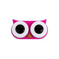 OH Fashion Contact Lens Case Owl Portable Case Travel Contacts Holder Container Soak Pink, 1 Pack