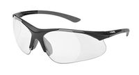 Elvex RX-500C 0.5 Diopter Full Lens Magnifier Safety Glasses, Black Frame/Clear Lens