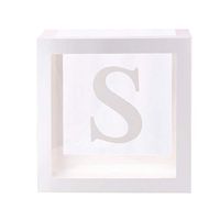 D-XinXin Transparent Decorations Boxes,DIY Alphabet Transparent Box Blocks Party Decoration Backdrop for Wedding/Birthday Party/Travel Themed Party/Baby Shower Christmas Decor
