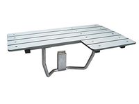 CSI Bathware SEA-WB3221-LH-PH ADA Bathroom Shower Bath Seat Folding Wall-Mounted Left Hand White Phenolic Seat, 32-Inch x 21-Inch, White/Stainless Steel