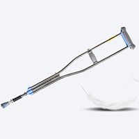 Sisyria Medium 119-139cm Underarm Crutches Axillary Support Walking Sticks, Durable Metal Frame Non-Slip Tips Damping Spring Soft Axilla Support