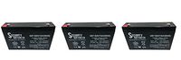 Powersonic 6V 7AH Sealed Lead Acid (SLA) Battery for Wheelchair Replacement - 3 Pack