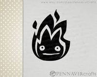 SoCool - Howl's Moving Castle Calcifer - JDM Anime - Vinyl 5.5" tall (Color BLACK) decal laptop tablet skateboard car windows stickers