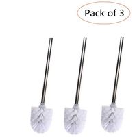 BESTOMZ Stainless Steel WC Bathroom Cleaning Toilet Brush Head Holder(3pcs)