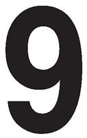 Labelmaster NUMBER9R"Number 9" Labels, 3 1/2", Clear Vinyl (Pack of 50)