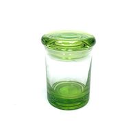 Fess Jars Gradient Pop Top Jar Glass Medical Jar Herb Storage Container (6oz Green)