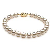 White 6-7mm AA Quality Japanese Akoya Cultured Pearl Bracelet for Women-8.5 in Length