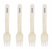 Dress My Cupcake Natural Wood 500-Pack Candy Buffet Forks DIY Kit, XOXO, Navy Blue