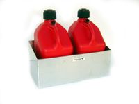 Pit Posse Fuel Jug Holder Rack - Fits 2 5 Gallon Jugs - Aluminum Storage Organizer - Use At Your Shop/Garage/Enclosed Race Trailer - Anti Rust - Easy To Install -Motorcycle/Car Accessories