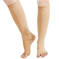 Calf Compression Sleeve for Men and Women - 1-Pair, 23-32 mmHg - Footless Socks for Shin Splint and Leg Cramps Pain Relief, Running, Sports, Travel - Nude, Large