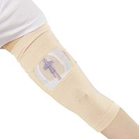 PICC Line Cover by Care+Wear - Ultra-Soft Antimicrobial PICC Line Covers for Upper Arm That Provides Comfort, Security and Breathability with Mesh Window (Dawn Beige, Small 11"-13" Bicep)