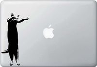 Long Cat - Laptop Vinyl Transfer Decal (3.5" w x 7" h)(Black)