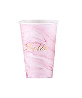 Disposable and Biodegradable White Paper Insulated Tea Cups | Hot Cold Drinks Beverage Cup for Tea Water Coffee (Pink, 100)