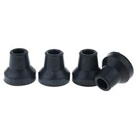 Baoblaze Pack of 4, Rubber Cane & Walker Tips - Anti Skid Chair Leg Tips Caps, Trekking Pole Tips Protectors - Black