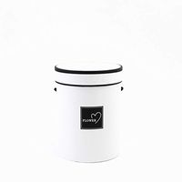 BBC Flower Arrangement Floral Bouquet Gift Packaging Paper Box Decorating Round Florist Paper Box 1 Pcs (White)