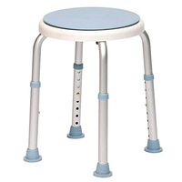 360° Rotating Round Shower Stool, Adjustable Chair Bathing Bathtub Shower Stool Aluminum Rotating Seat Safety Seat Independent Flow Assist