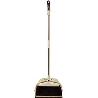 Dustpan and Brush Long Handle Broom and Dustpan,Lobby Dust Pan Stand Upright Up Broom,for Home Kitchen Room Office Lobby Floor Use Cleaning Kit,Beige