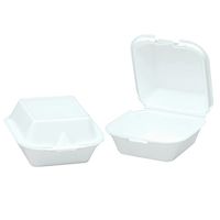 Genpak SN225 Snap-It Foam Hinged Sandwich Container, 5-4/5x5-2/3x3-1/8, White, 125 Per Bag (Case of 4)