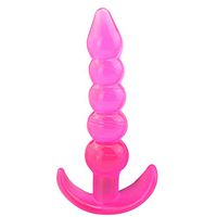 O-GAME Beads Bu=tt Plug Silicone Ma=ssager Waterproof Women Silicone Toy