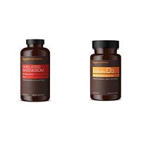 Amazon Elements Chelated Magnesium, 270 mg per Serving (2 Tablets), Vegan, 240 Tablets & Vitamin D3, 5000 IU, 180 Softgels, 6 Month Supply