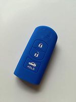 Dark Blue Silicone Protector key Holder Protecting Bag Key Cover Key Jacket Key Case Cover Fob Skin Key Holder for Mazda Cx-5 Cx-7 Cx-9 Mazda 3 5 6 (Dark blue)