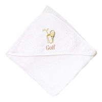 Golf Boys-Girls Cotton Baby Hooded Towel - White, One Size