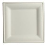 Brheez 6” Elegant Heavy Duty Square Plates 100% Natural Sugarcane Bagasse, Biodegradable and Compostable - Pack of 60