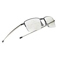 Progressive Multifocal Metal Reading Glasses Smart Zoom Folding Readers for Man & Women (2.5, Black)