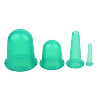 Silicone Massage Cups,Vishm 4 Size of Soft Anti Cellulite Vacuum Silicone Massage Cupping Cups (Green)