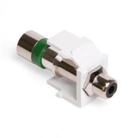 Leviton 40782-REW QuickPort Compression RCA Connector, Black Insert, White