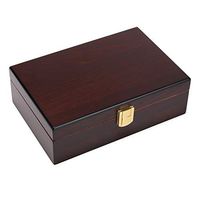 Woodronic Handmade Cigar Humidor with Spanish Cedar Lining, Desktop Cigar Box Gift Set with Clasp Lock and Cigar Accessories, Walnut Finish