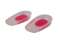 PRO 11 WELLBEING Clear Orthotic Gel Heel Cups for Treatment of Plantar Fasciitis 43228 Red