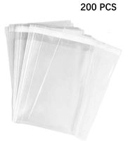 200PCS Clear Plastic Treat Bags, 4x6 inches Cellophane Bags, Self Sealing OPP Bags for Bakery Cookies Decorative Wrappers
