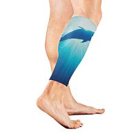 KEAKIA Dophins Swimming Calf Compression Sleeve Shin Splint Support Calf Pain Relief for Running, Cycling, Travel, Sports for Men Women (1 Pair)