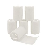 GooGou Self Adherent Wrap Bandages Self Adhering Cohesive Tape Elastic Athletic Sports Tape for Sports Sprain Swelling and Soreness on Wrist and Ankle 6PCS 3 in X 14.7 ft (White)